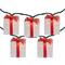 10-Count White and Red Christmas Present Light Set- 7.5ft Green Wire